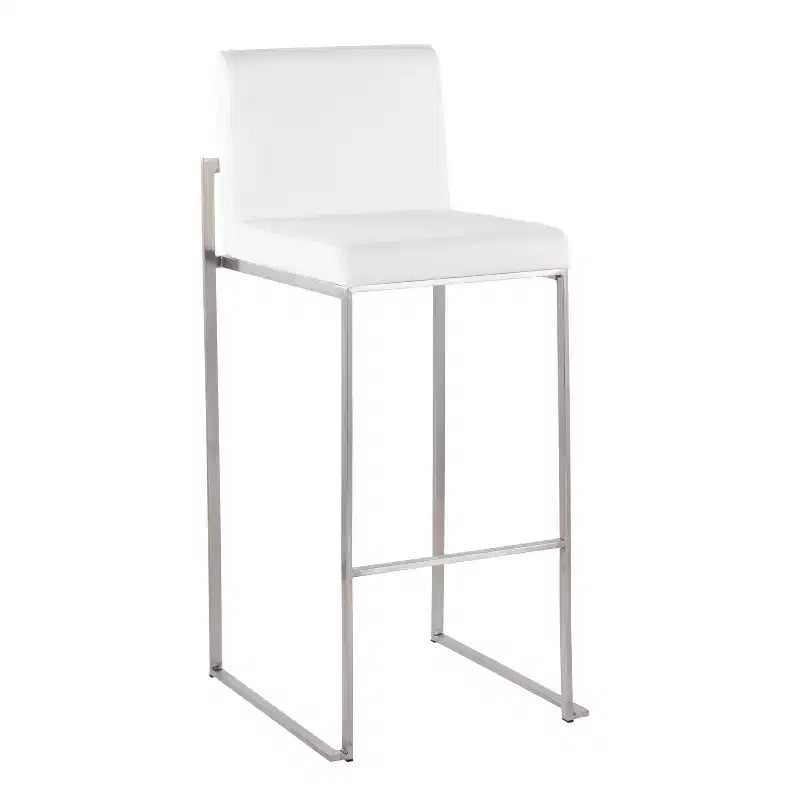 Set di 2 sgabelli da bar alti in velluto | Telaio in acciaio inossidabile | Altezza seduta 79 cm | 113 kg