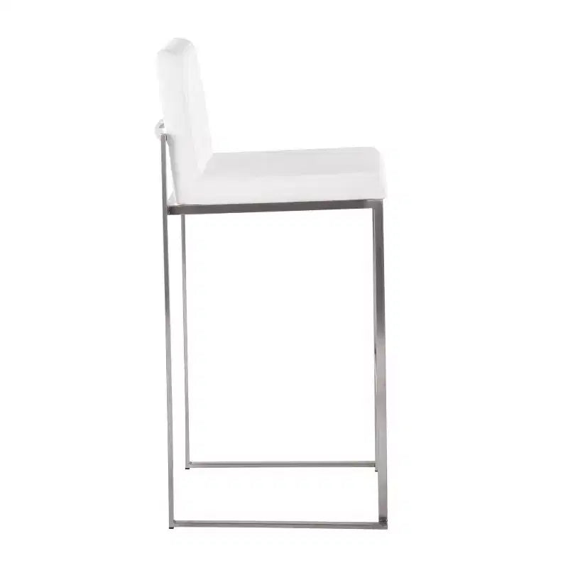 Set di 2 sgabelli da bar alti in velluto | Telaio in acciaio inossidabile | Altezza seduta 79 cm | 113 kg