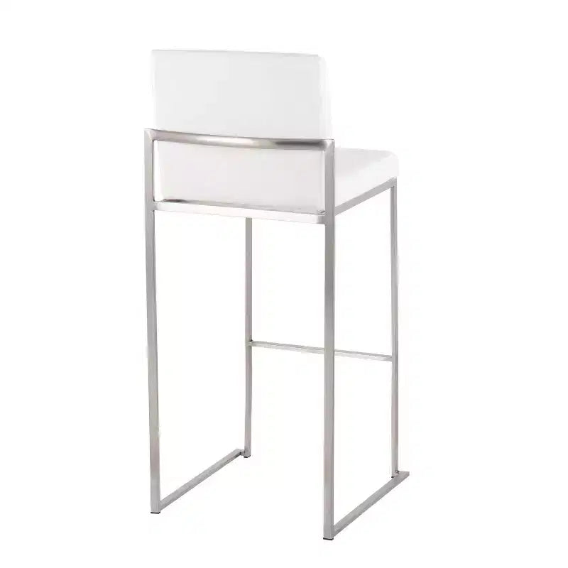 Set di 2 sgabelli da bar alti in velluto | Telaio in acciaio inossidabile | Altezza seduta 79 cm | 113 kg
