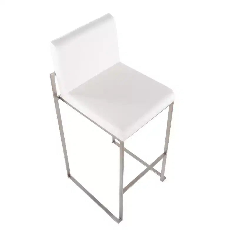 Set di 2 sgabelli da bar alti in velluto | Telaio in acciaio inossidabile | Altezza seduta 79 cm | 113 kg