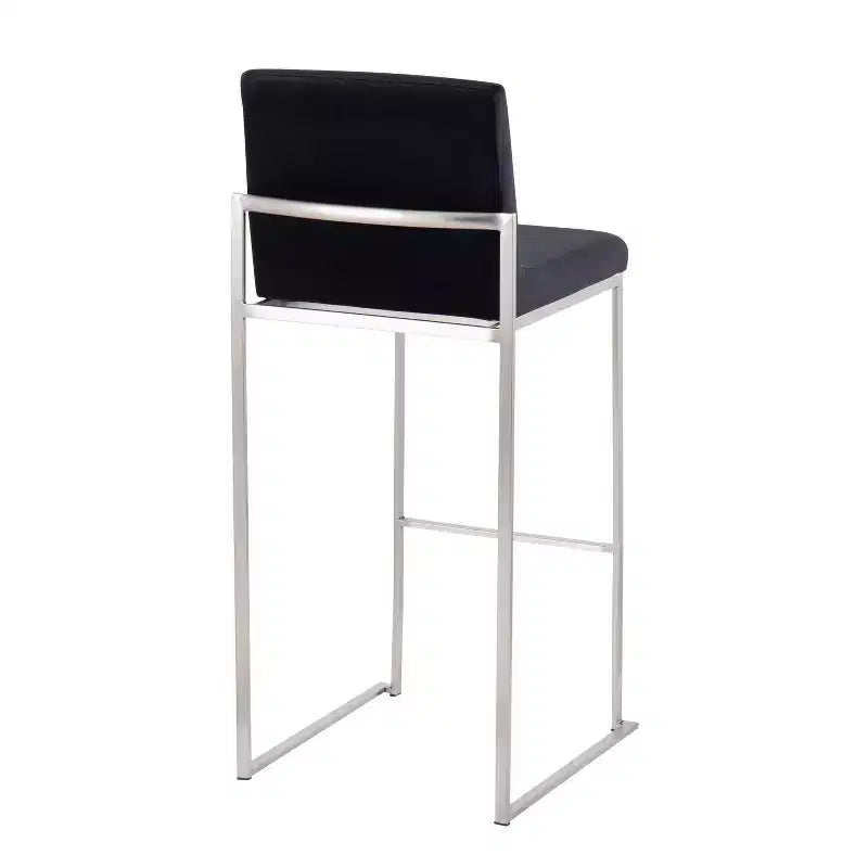 Set di 2 sgabelli da bar alti in velluto | Telaio in acciaio inossidabile | Altezza seduta 79 cm | 113 kg