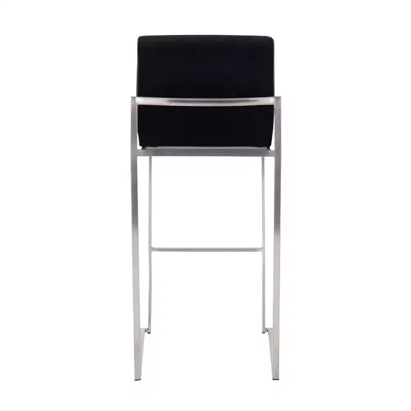 Set di 2 sgabelli da bar alti in velluto | Telaio in acciaio inossidabile | Altezza seduta 79 cm | 113 kg